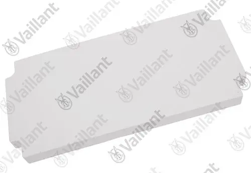 Weiße Isolierplatte von Vaillant mit gerader Kante. Das Produkt ist rechteckig und ohne sichtbare Markierungen oder Maße dargestellt.